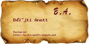 Bőjti Anett névjegykártya