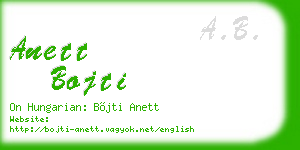 anett bojti business card